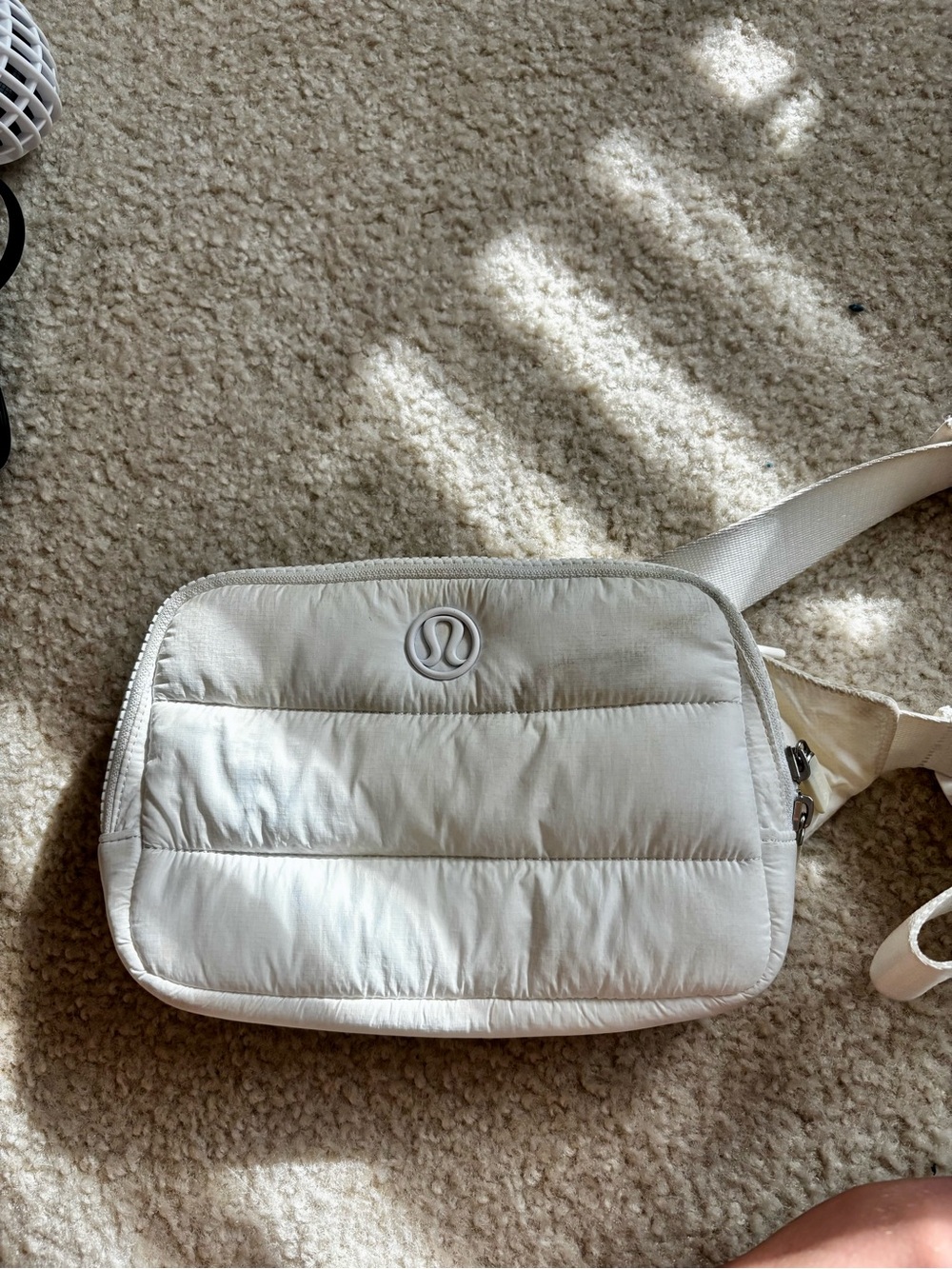 lululemon athletica White Quilted Crossbody Belt Bag